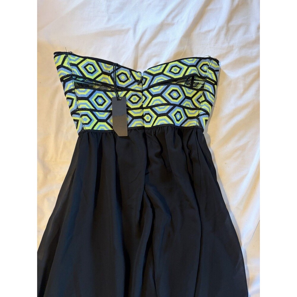 NWT Honey Punch A Line Green Multicolor Sleeveless Party Dinner Date Dress - Picture 3 of 4